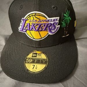 New Era 59fifty Lakers 2020 Champs Palm Tree Fitted Hat Size 7 1/4